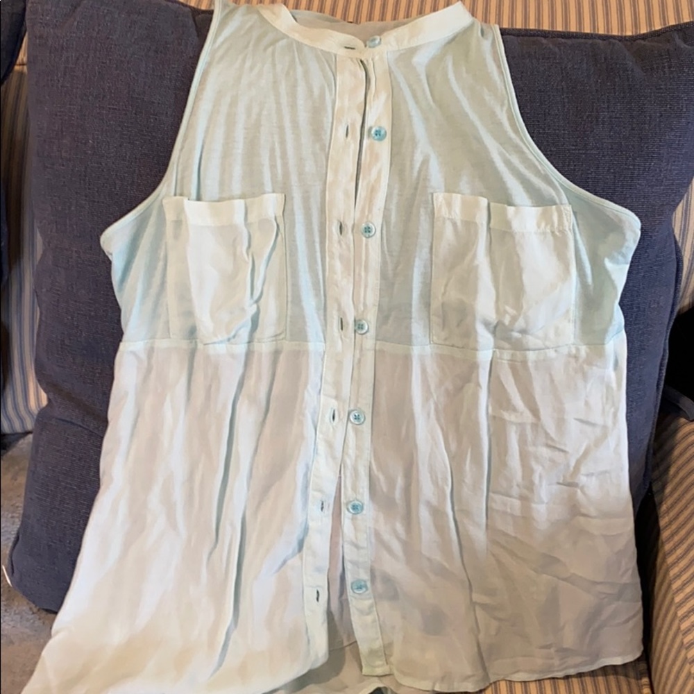 Splendid SzSmall mint green SS button front